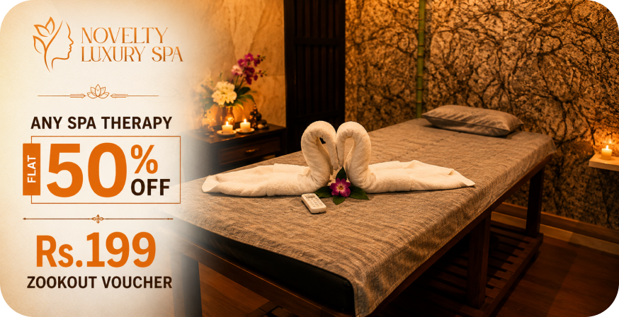 Novelty Luxury Spa Mumbai: Flat 50% OFF Any Spa Therapy — Rs.199 Zookout Voucher