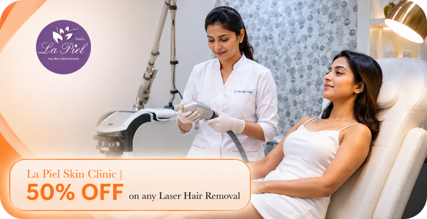 La Piel Laser Hair Removal Mumbai: All 10 LHR Treatments + Medifacial at 50% Off on Zookout